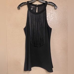 Alfani Sleeveless Shirt with Fringe Detail